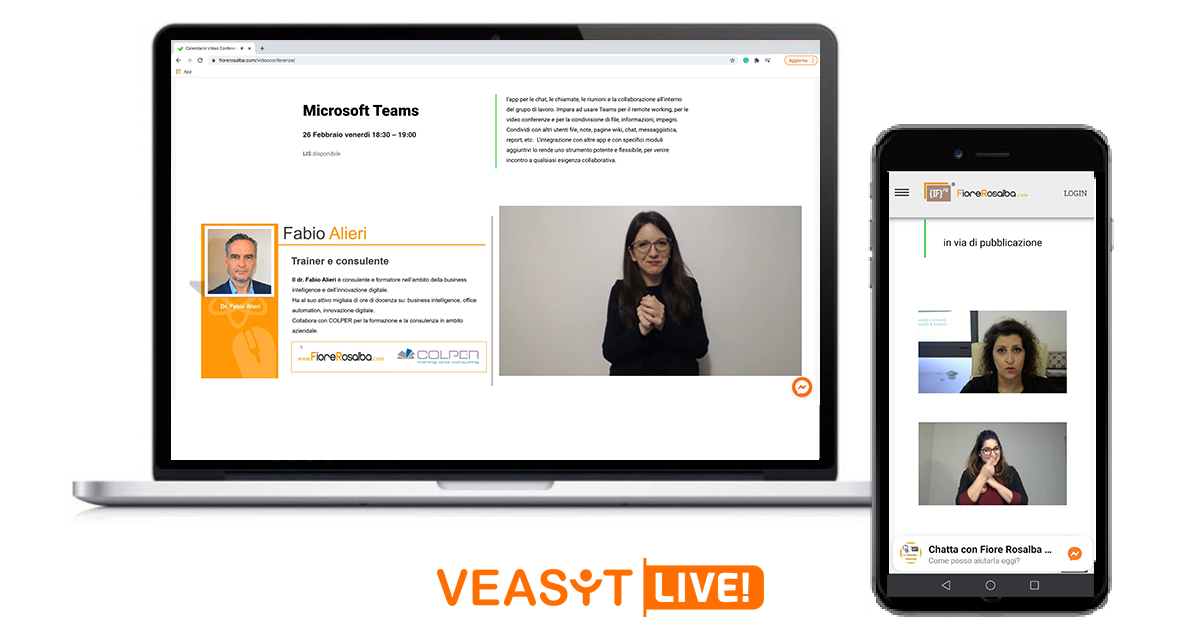 computer e smartphone collaborazione Fiore - VEASYT live